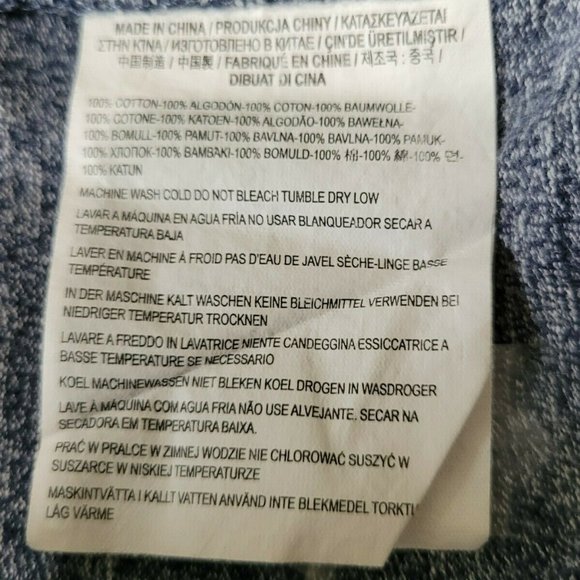 Unisex Long Sleeve Denim Blue Hoodie Kangaroo Pouch Sz L VANS OFF THE WALL - Picture 8 of 9